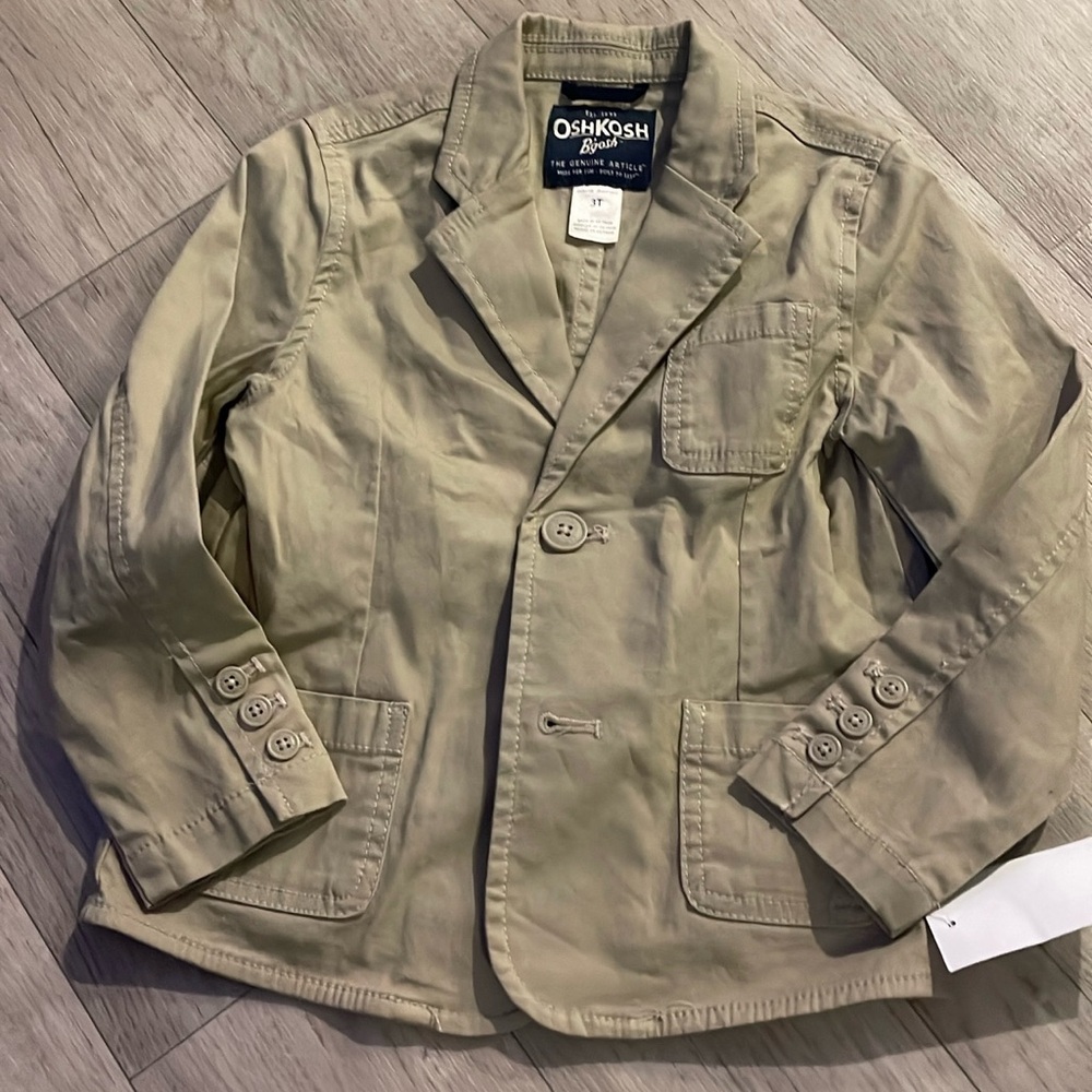 OshKosh B'gosh Kids Tan Jacket blazer suit boys 3t NWT